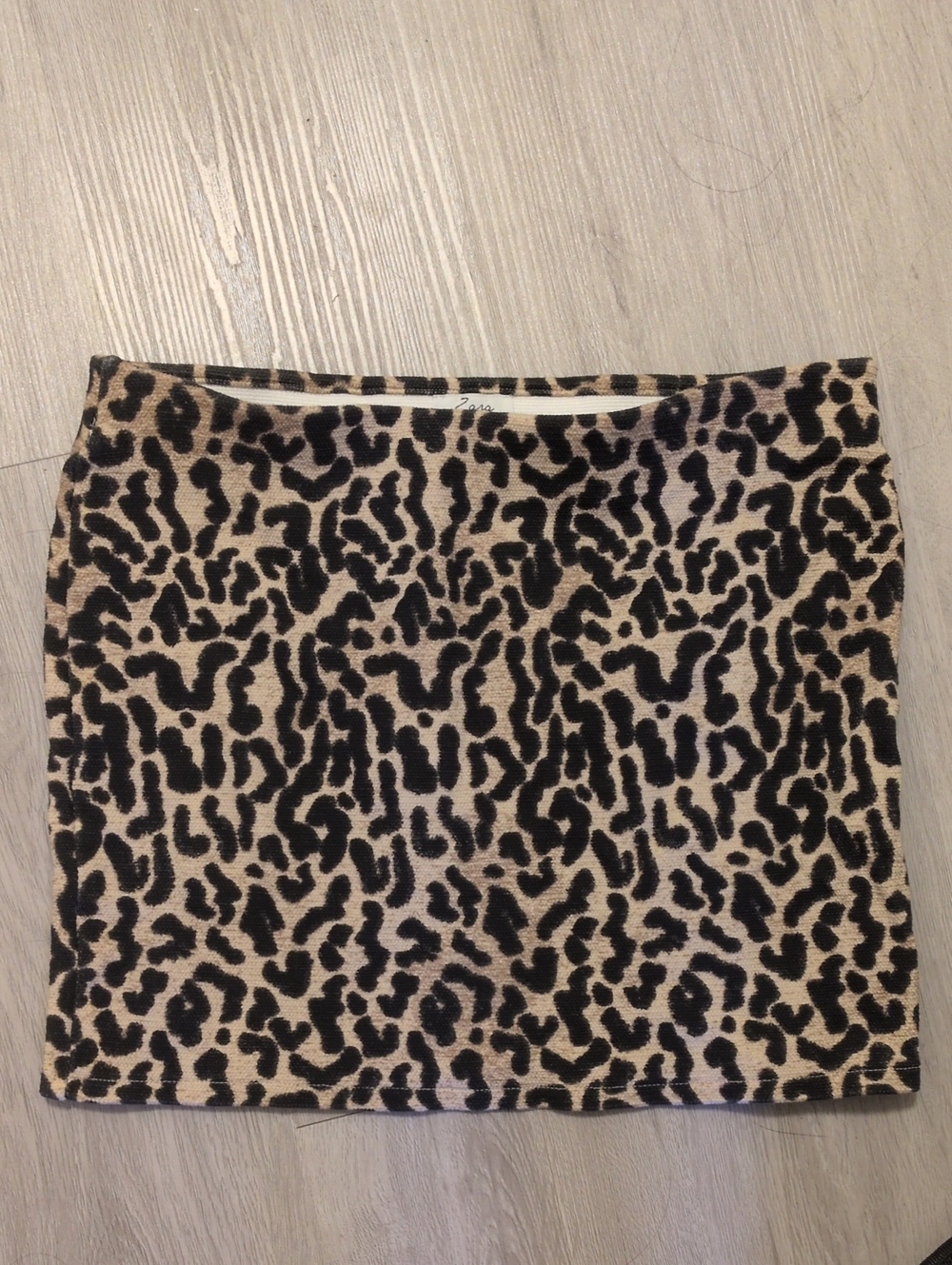 Leopard Print Tube Top Beige/Black